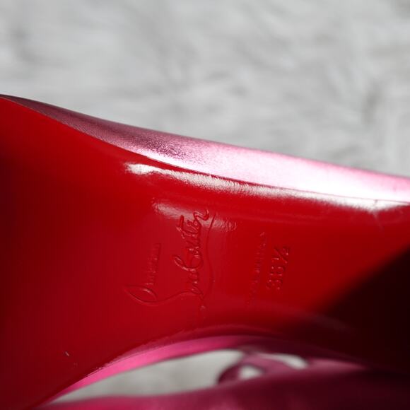 Christian Louboutin Miss Jane 55 Mary Jane Metallic Pink Leather Low Heels 36.5 - Picture 16 of 16